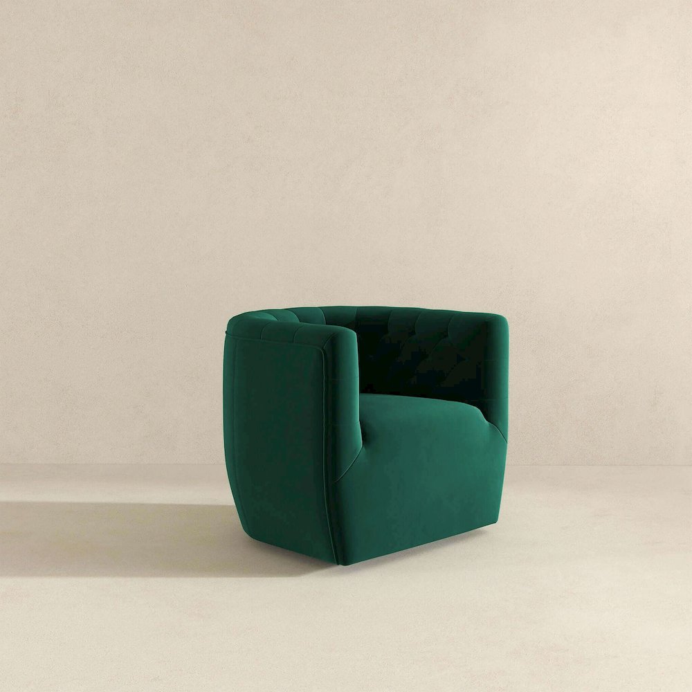 Delaney Green Velvet Swivel Chair. Picture 4