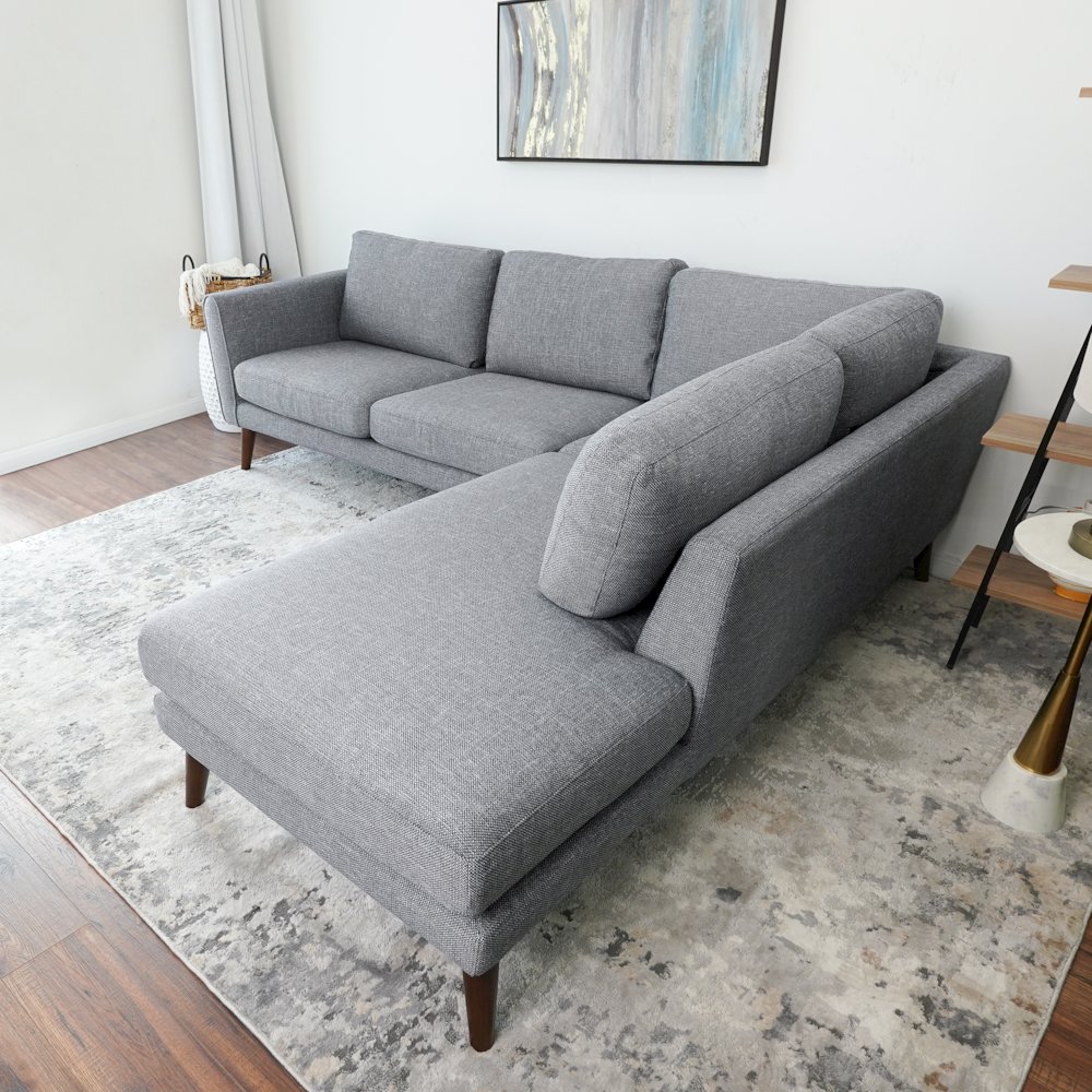 Benson Grey Sectional Sofa Right Facing Chaise. Picture 6