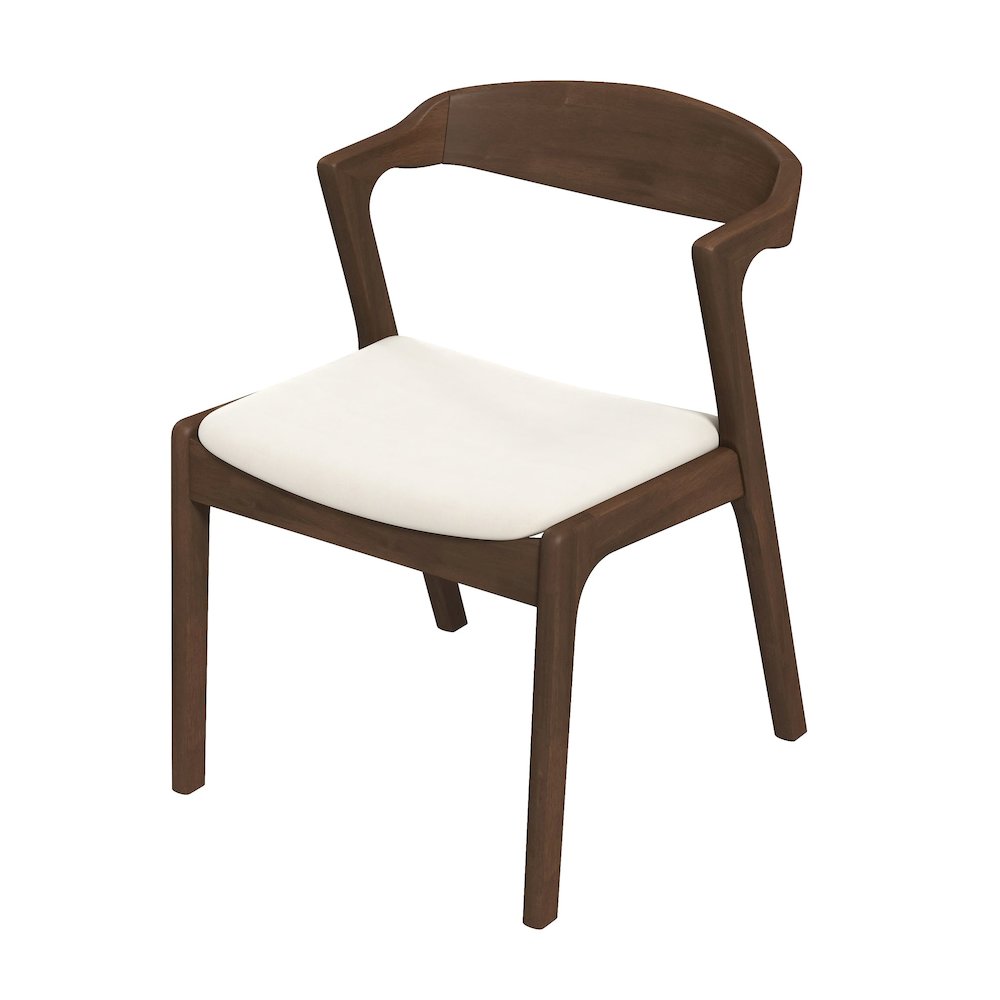 Dakota  Solid Wood Cream Velvet Dining Chair (Set Of 2). Picture 7
