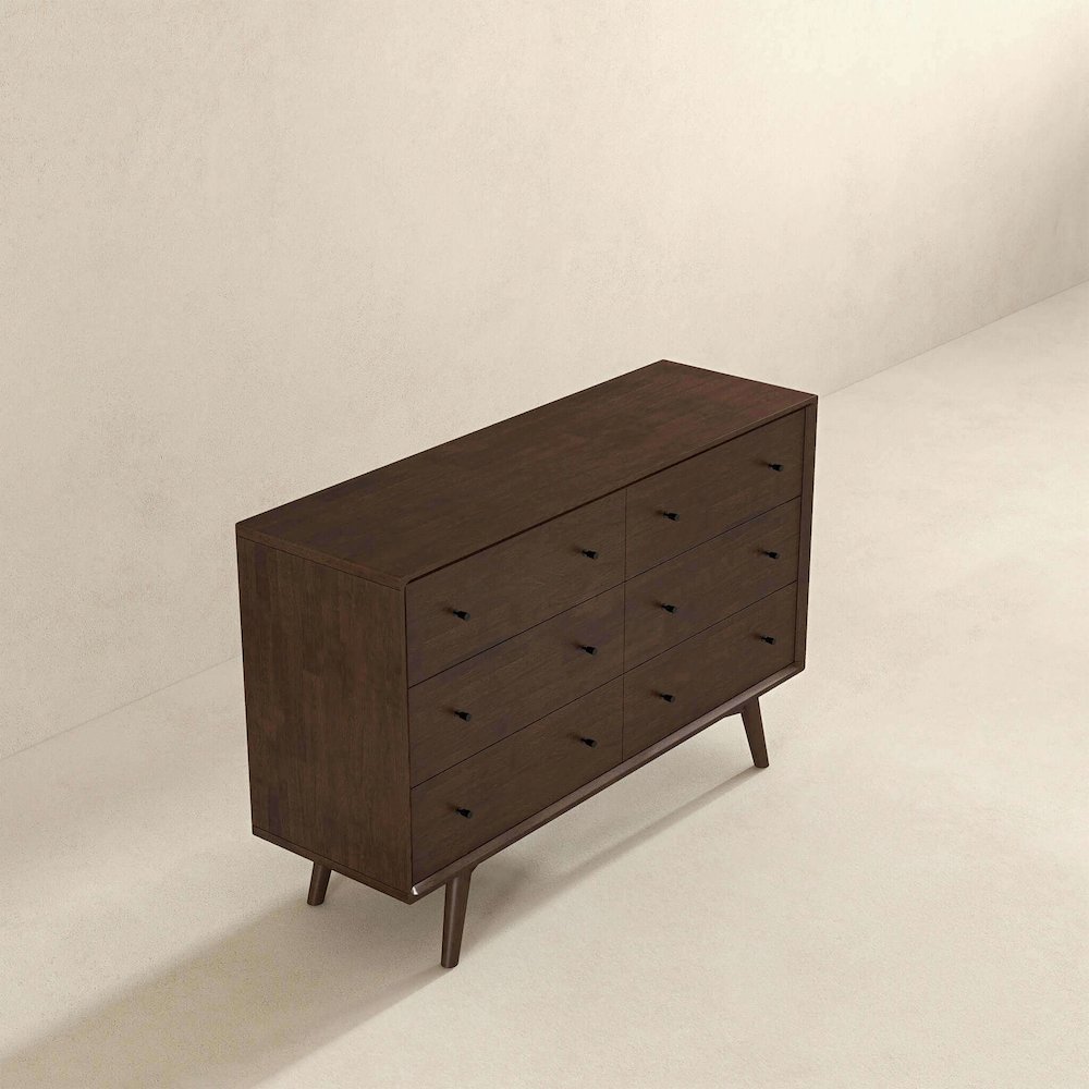Caroline Mid Century Modern Solid Wood Dresser. Picture 5