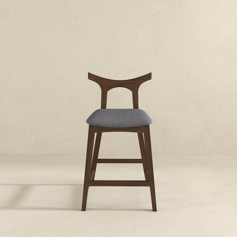 Hester Solid Wood Upholstered Square Counter Chair (Set Of 2). Picture 6