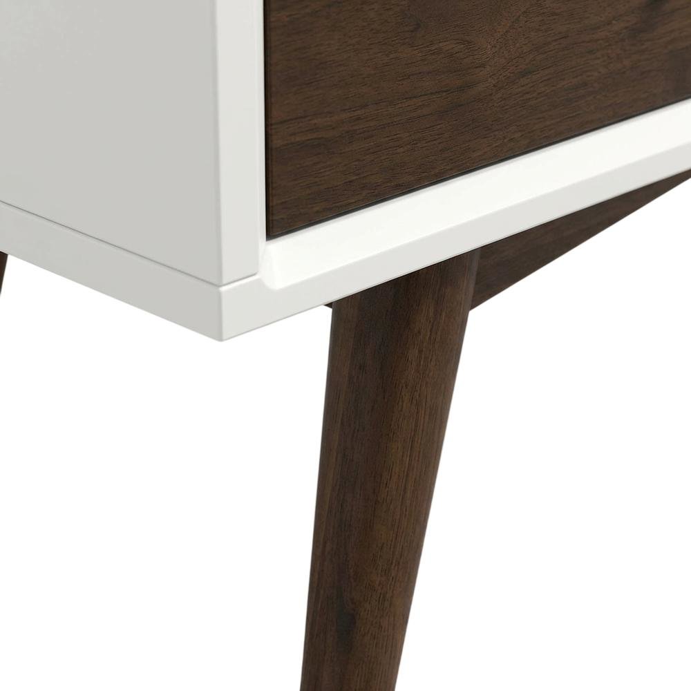 White Walnut TV Stand, Up to 72 Inches, Wood Construction, Modern Style. Picture 6