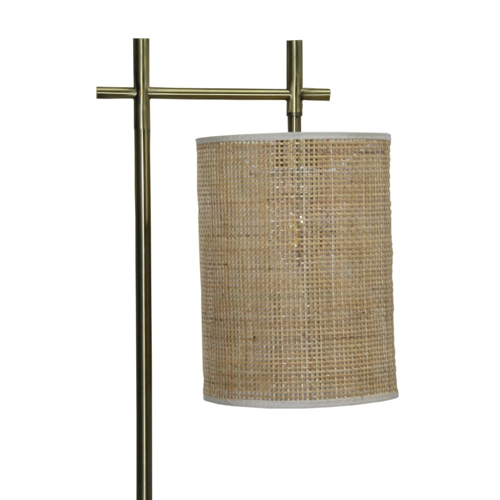 Brizo Bamboo Lampshade Floor Lamp Dark brown and Bronze. Picture 4
