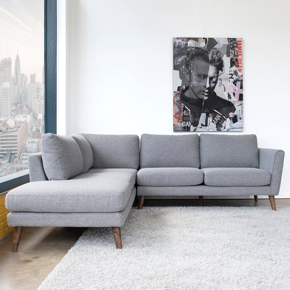 Benson Grey Sectional Sofa Left Facing Chaise. Picture 3