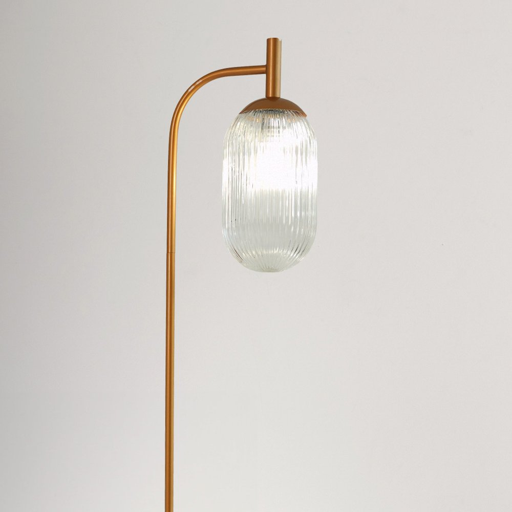 Vela Floor Lamp Bronze and Clear. Picture 2