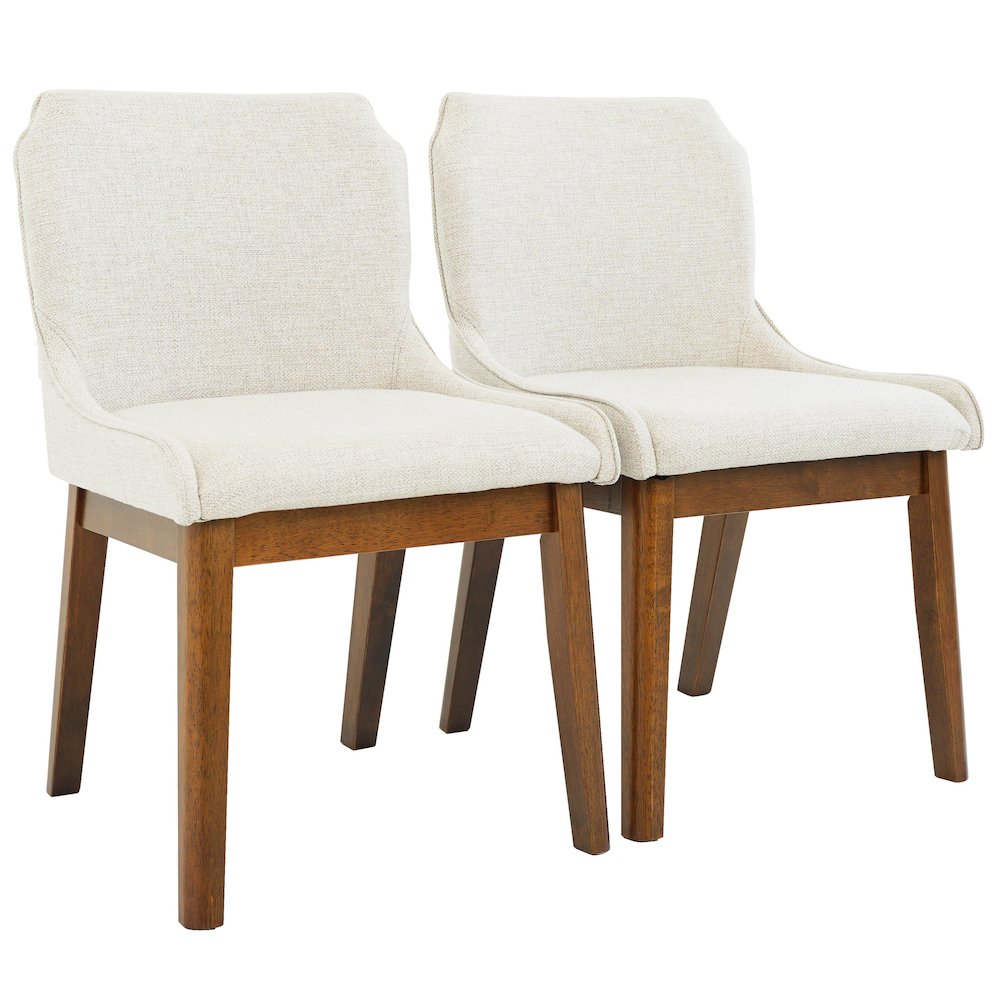 Ellis Dining Chair Set of 2 - Beige Fabric. Picture 2