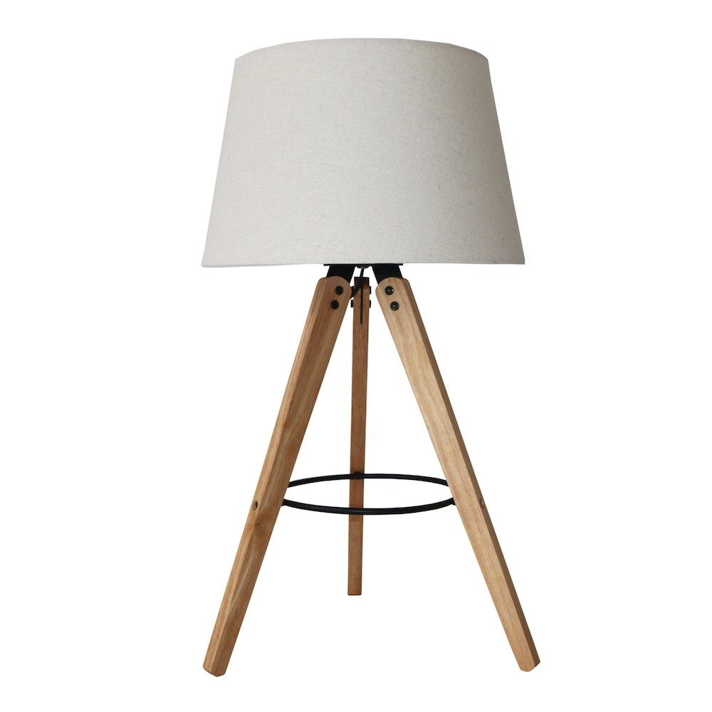 Birch Three Legged Wooden Bar Table Lamp - Natural. Picture 2