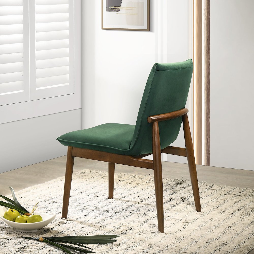 Monza Dark Green Velvet Dining Chair (Set Of 2). Picture 5