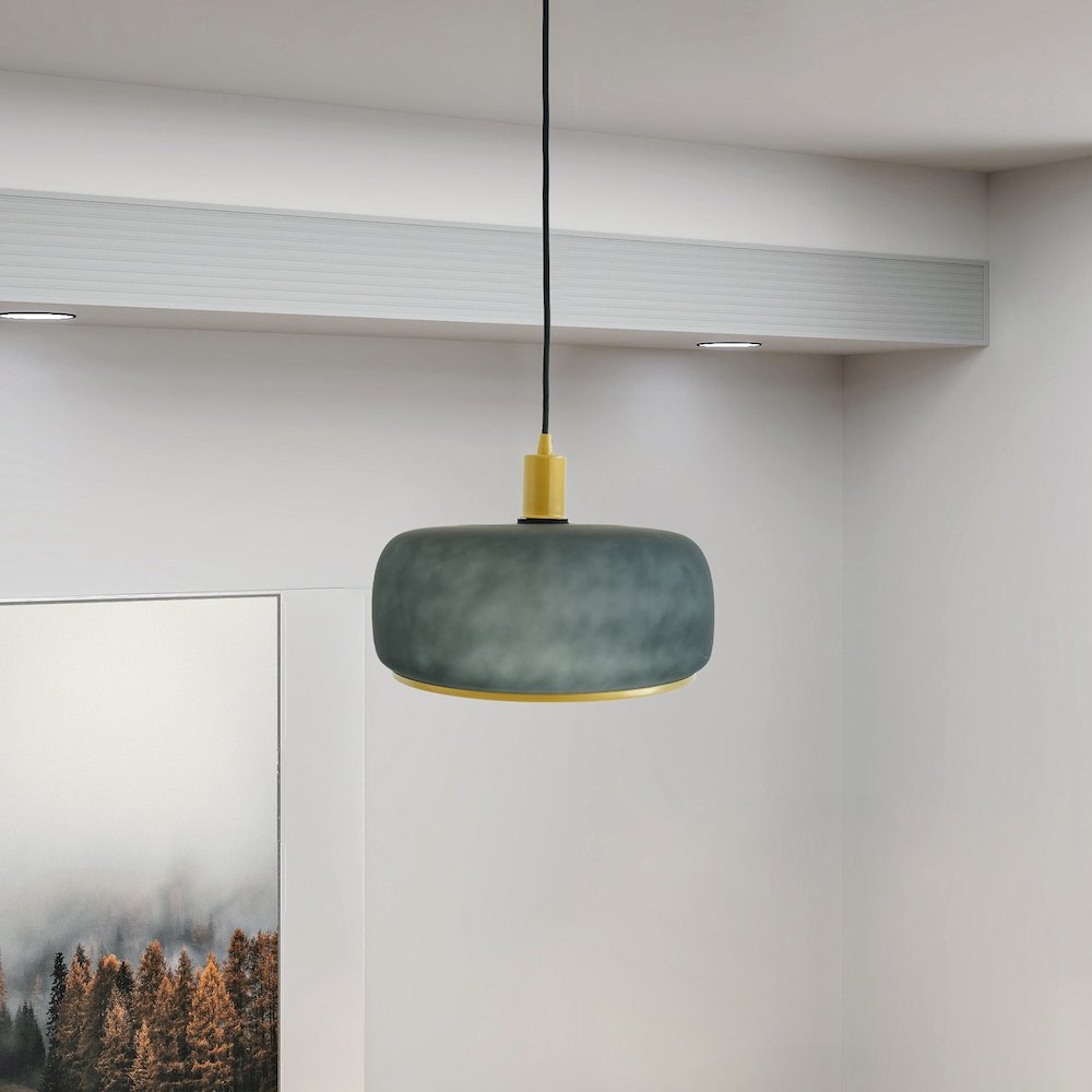 Dune Pendant Lamp - Black Sprayed and Gold. Picture 7
