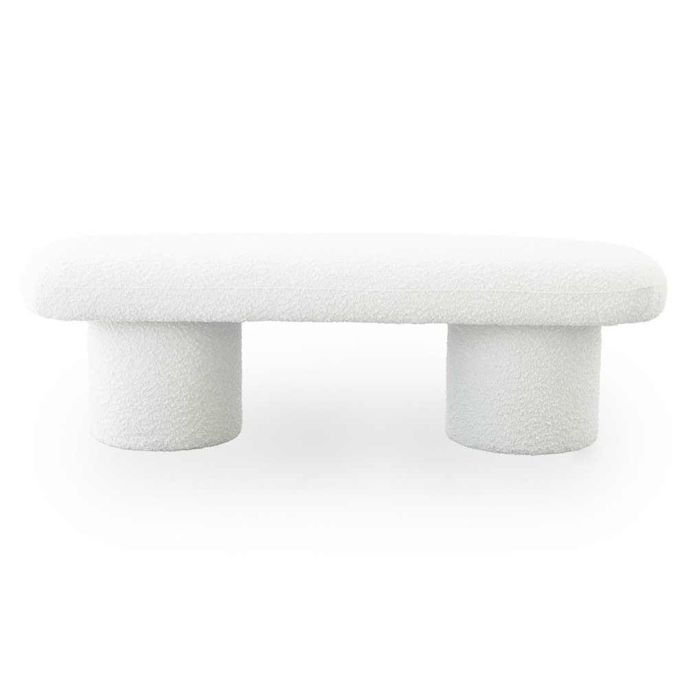 Randolph Ivory Boucle Bench. Picture 3