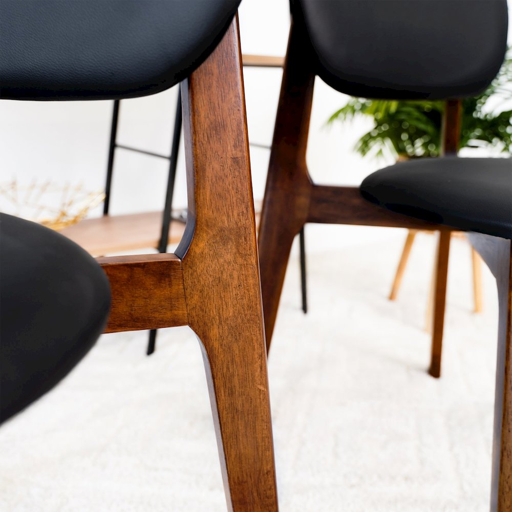 Kelsey  Black Leather Dining Chair (Set Of 2). Picture 6