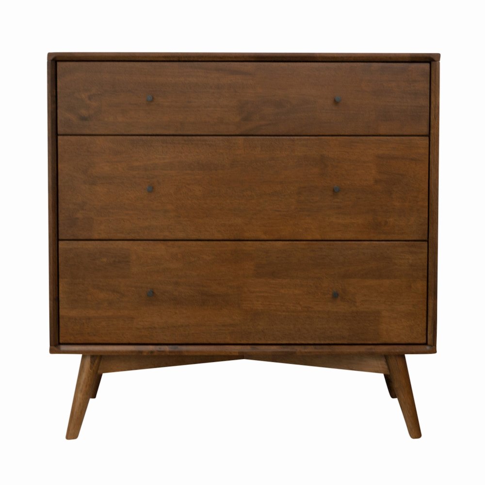 Caroline Mid Century Modern Solid Wood Dresser 3-Drawer. Picture 7
