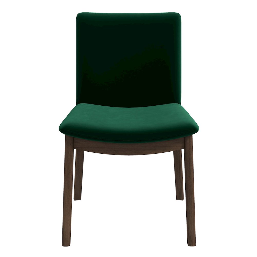 Laura  Green Velvet Solid Wood Dining Chair (Set Of 2). Picture 1