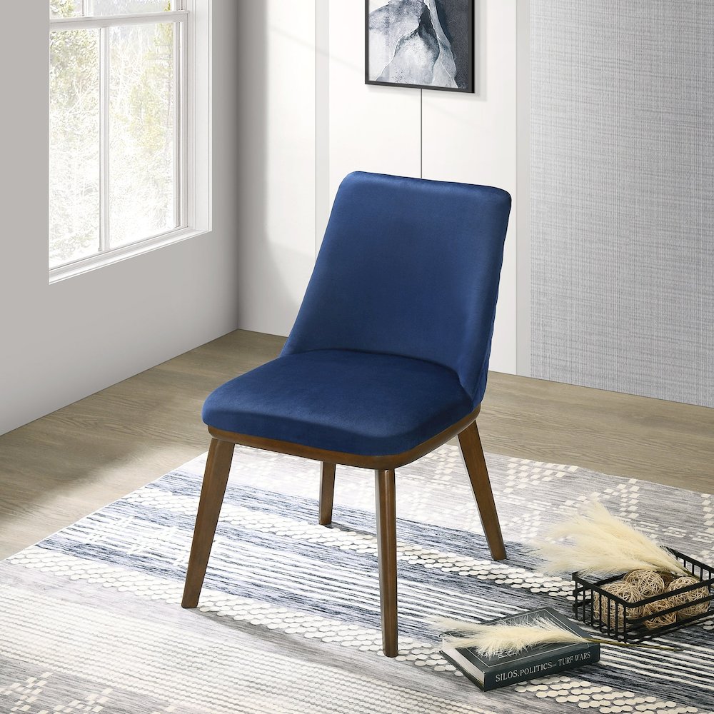 Clove Navy Blue Velvet Dining Chair (Set Of 2). Picture 3