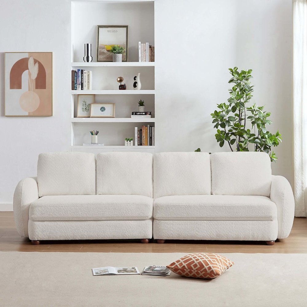 Paton 114.5'' Boucle Fabric Sofa. Picture 2