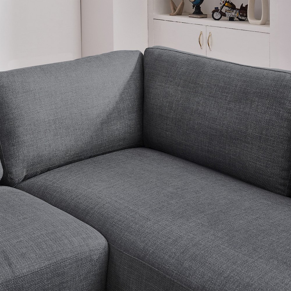 Glander Grey Fabric Right-Facing Sectional Sofa. Picture 7