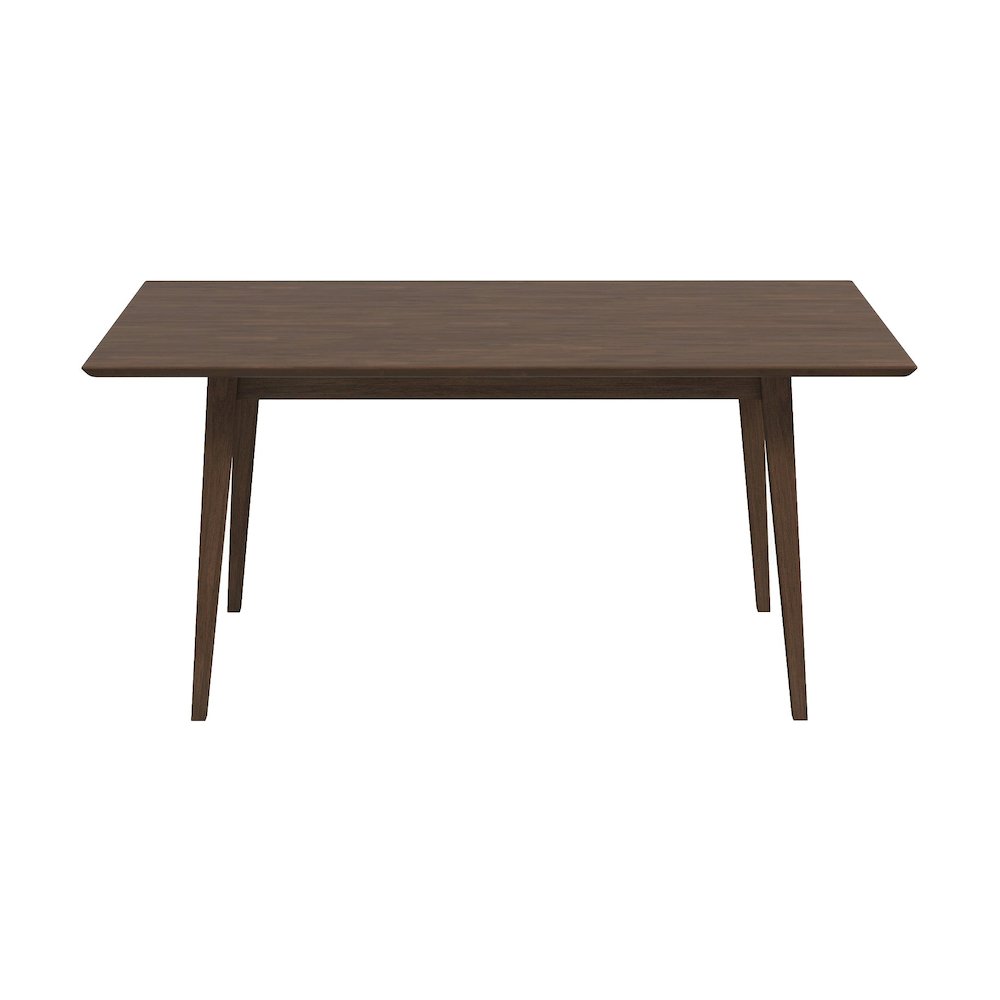 Levi Modern Style Solid Wood Rectangular Walnut Top Dining Table 63". Picture 1
