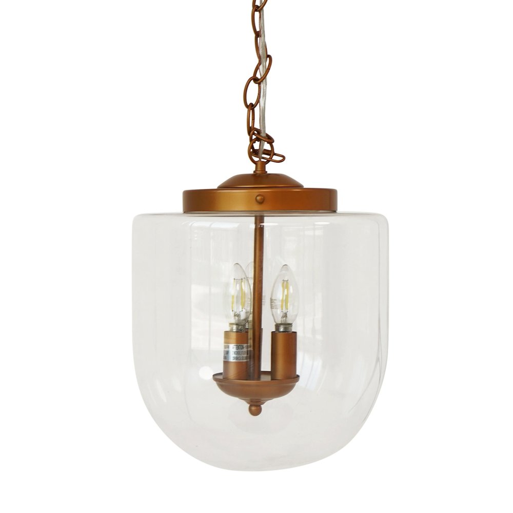 Delphi Pendant Lamp - Coarse Gold and Clear Glass. Picture 5