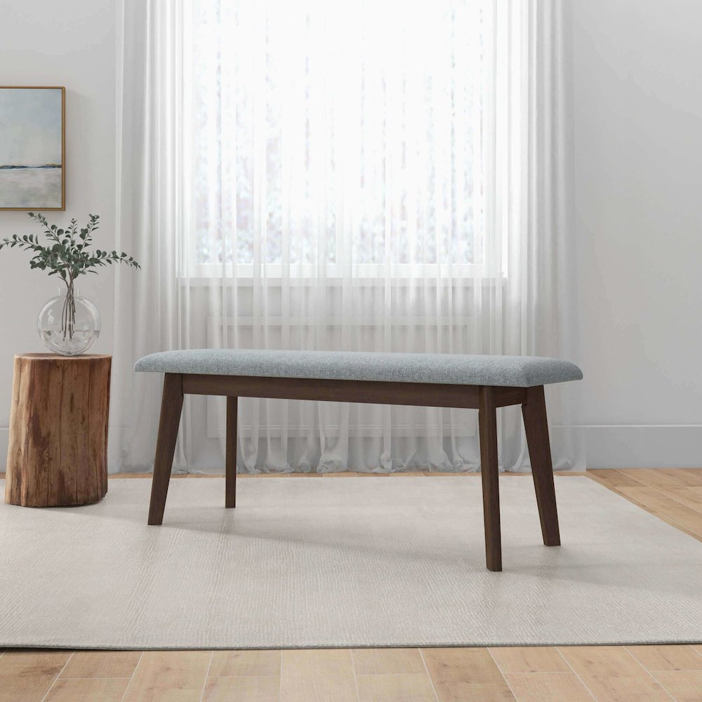 Carlos Fabric Upholstered Solid Wood Bench. Picture 6