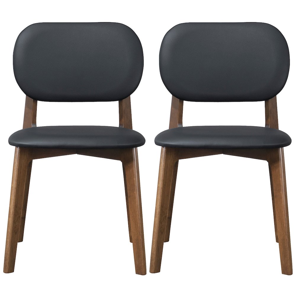 Kelsey  Black Leather Dining Chair (Set Of 2). Picture 5