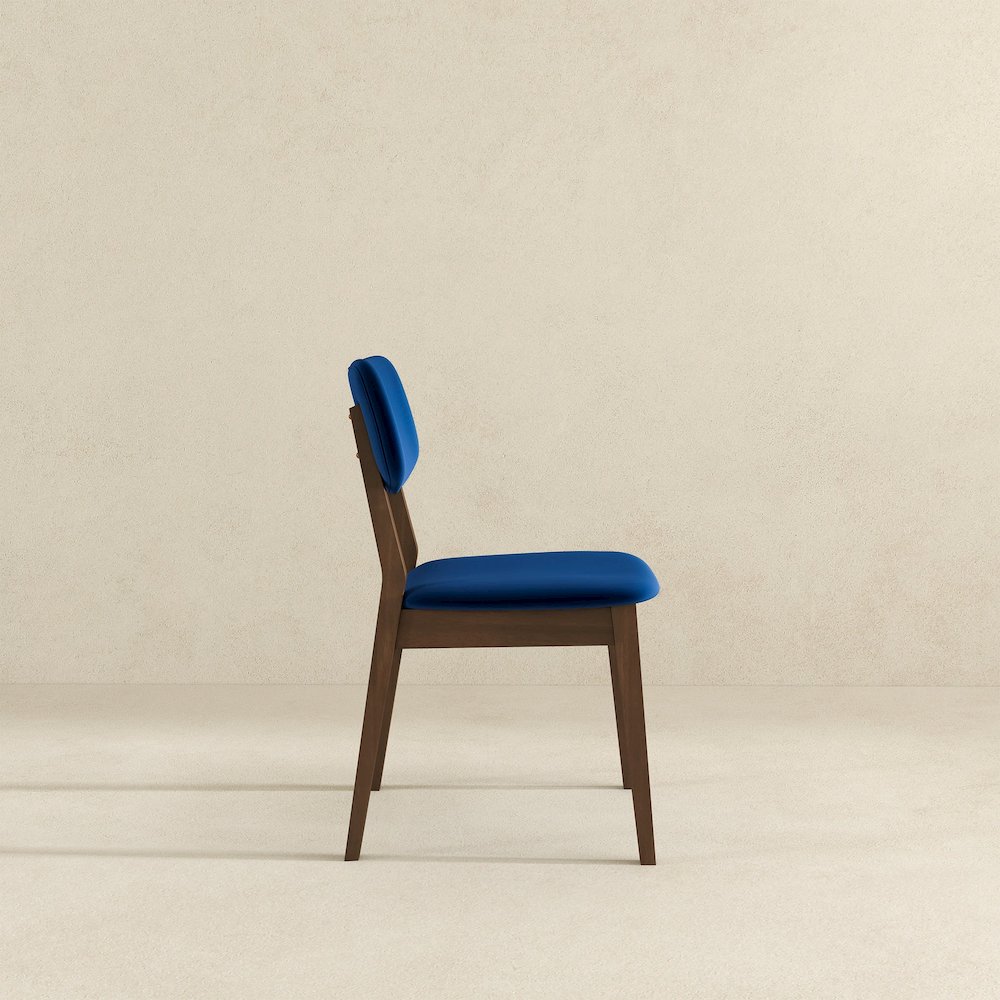 Carlos Blue Velvet Solid Back Side Chair (Set Of 2). Picture 5