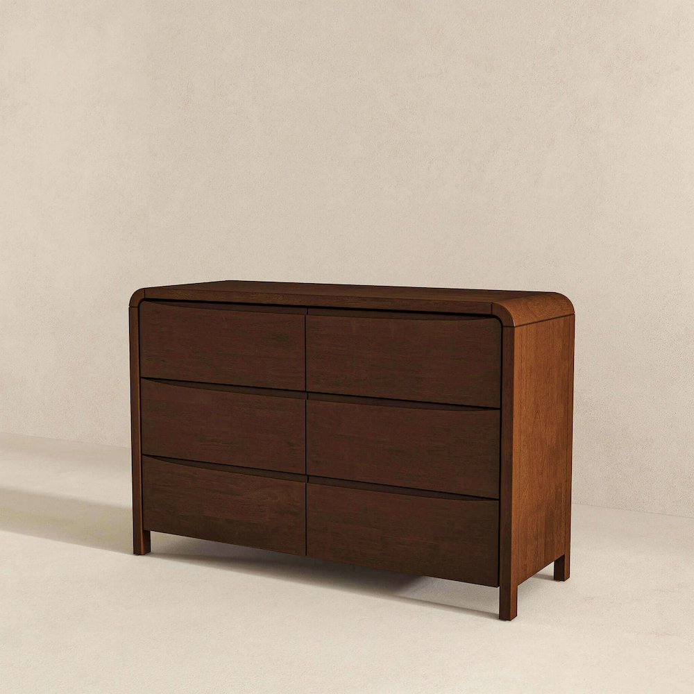 Lionel Mid Century Modern Solid Wood 6-Drawer Dresser. Picture 5