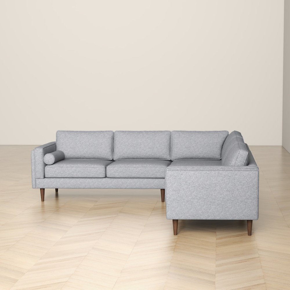 Amber Light Grey Fabric Corner Sectional Sofa. Picture 3