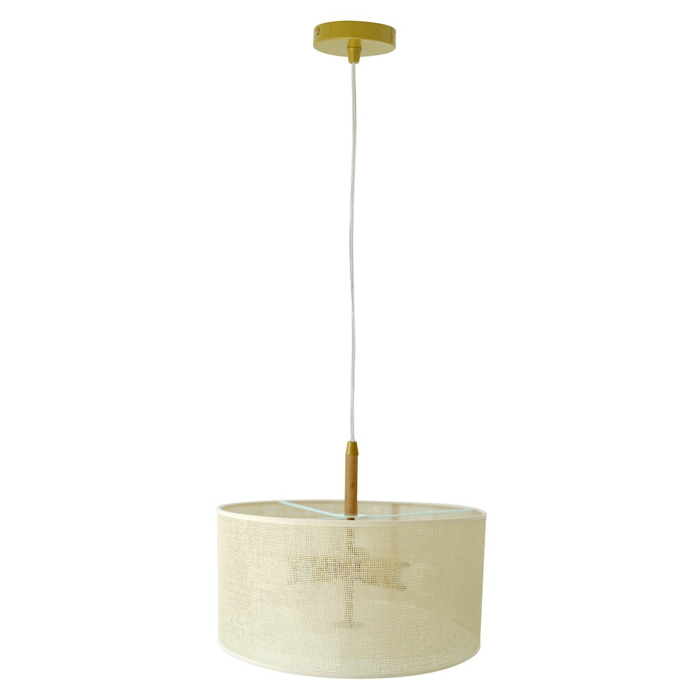 Glacier Pendant Lamp - Oak + Natural + Gold. Picture 5