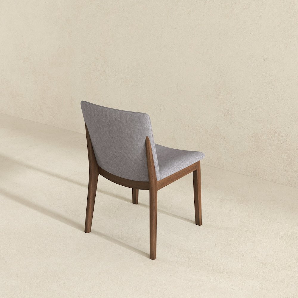 Laura  Light Grey Linen Solid Wood Dining Chair (Set Of 2). Picture 6