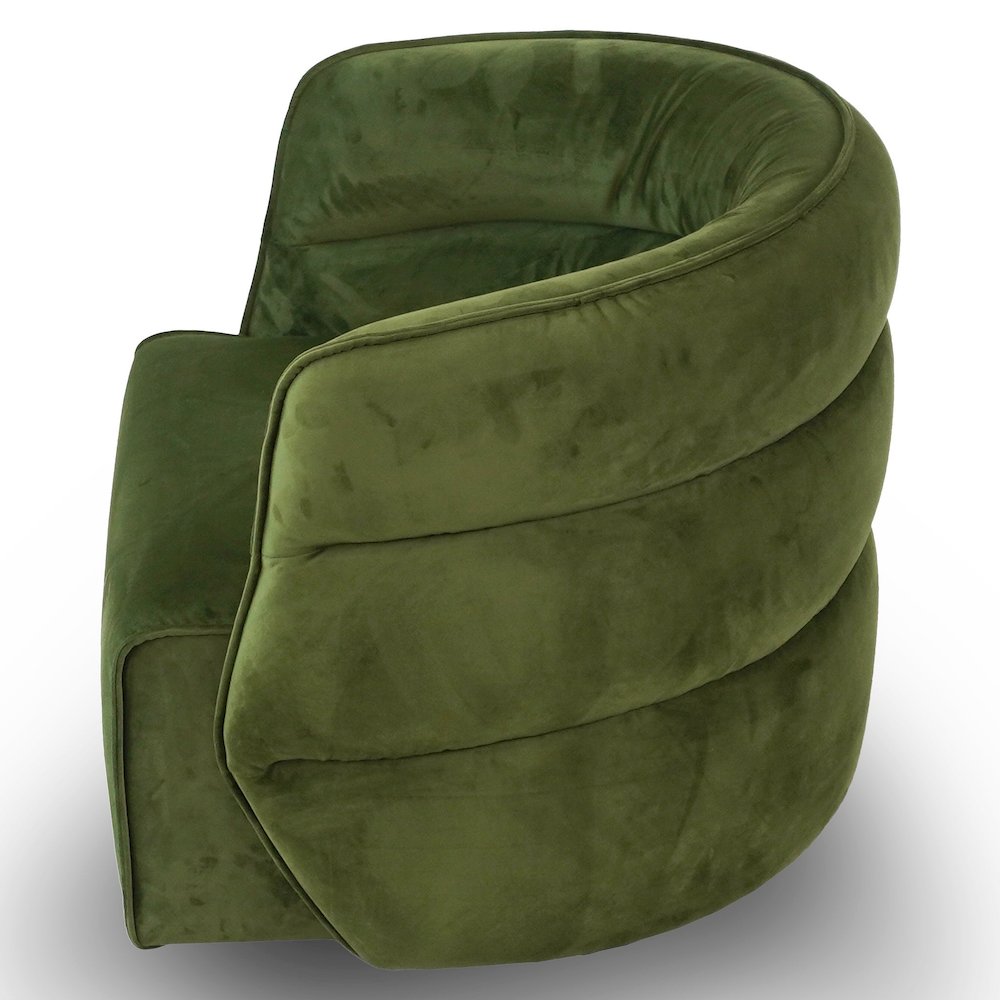 Walden Swivel Chair - Green Velvet. Picture 3