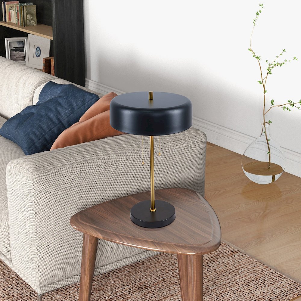 Obni Table Lamp with Black outer and White inner. Picture 2