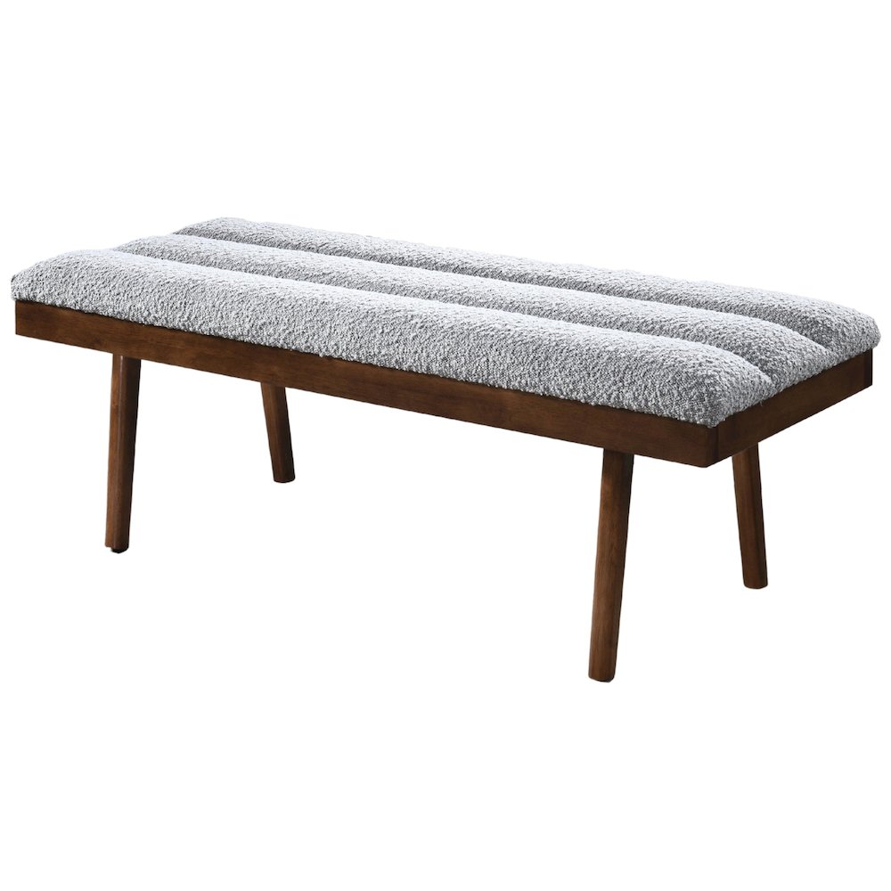 Troni Light Grey Boucle Bench. Picture 1