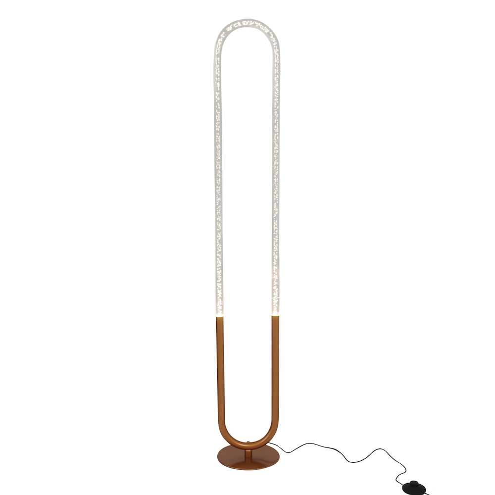 Zeon LED Floor Lamp Coarse Gold and Clear. Picture 1