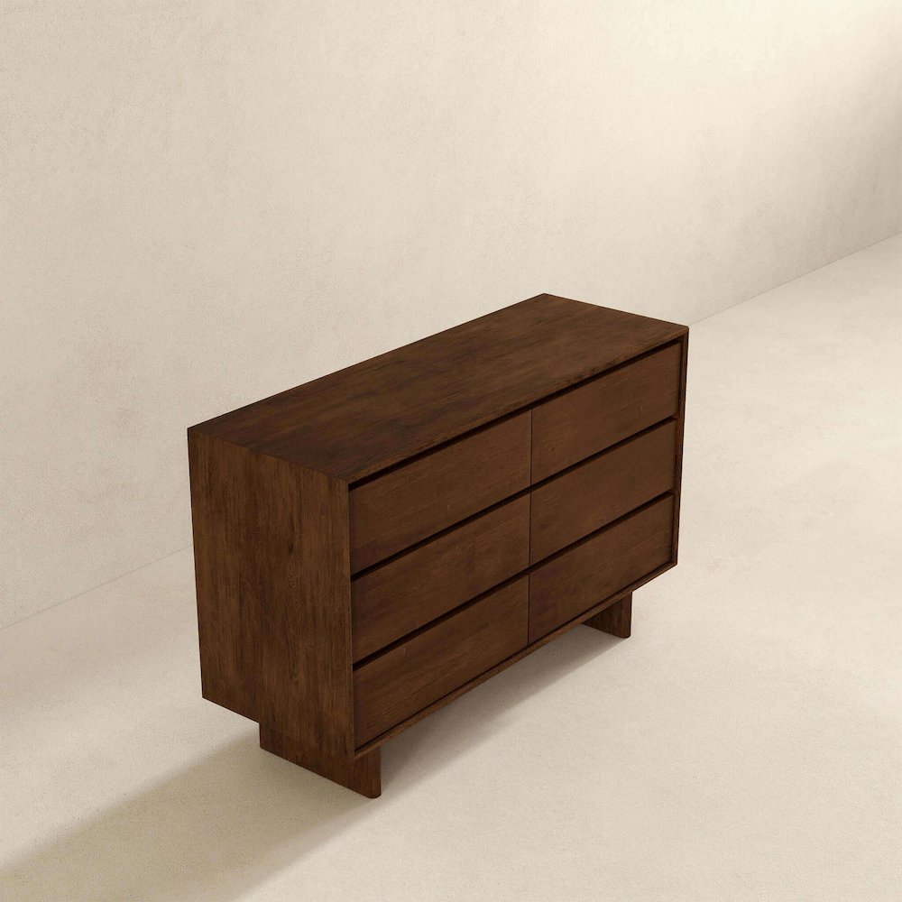 Dubrovnik Mid Century Modern Walnut Dresser With 6 Drawers. Picture 7