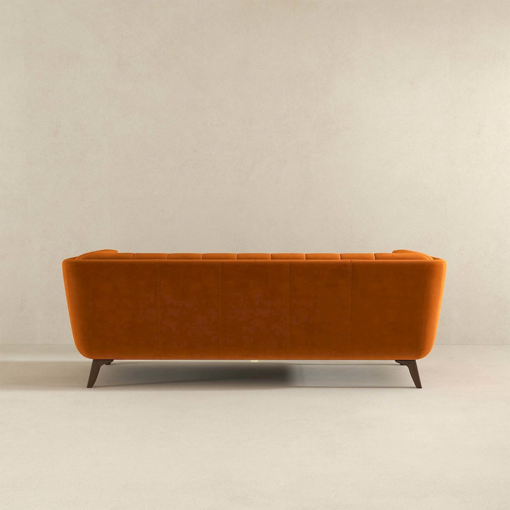 Addison Large Burnt-Orange Velvet Sofa. Picture 6