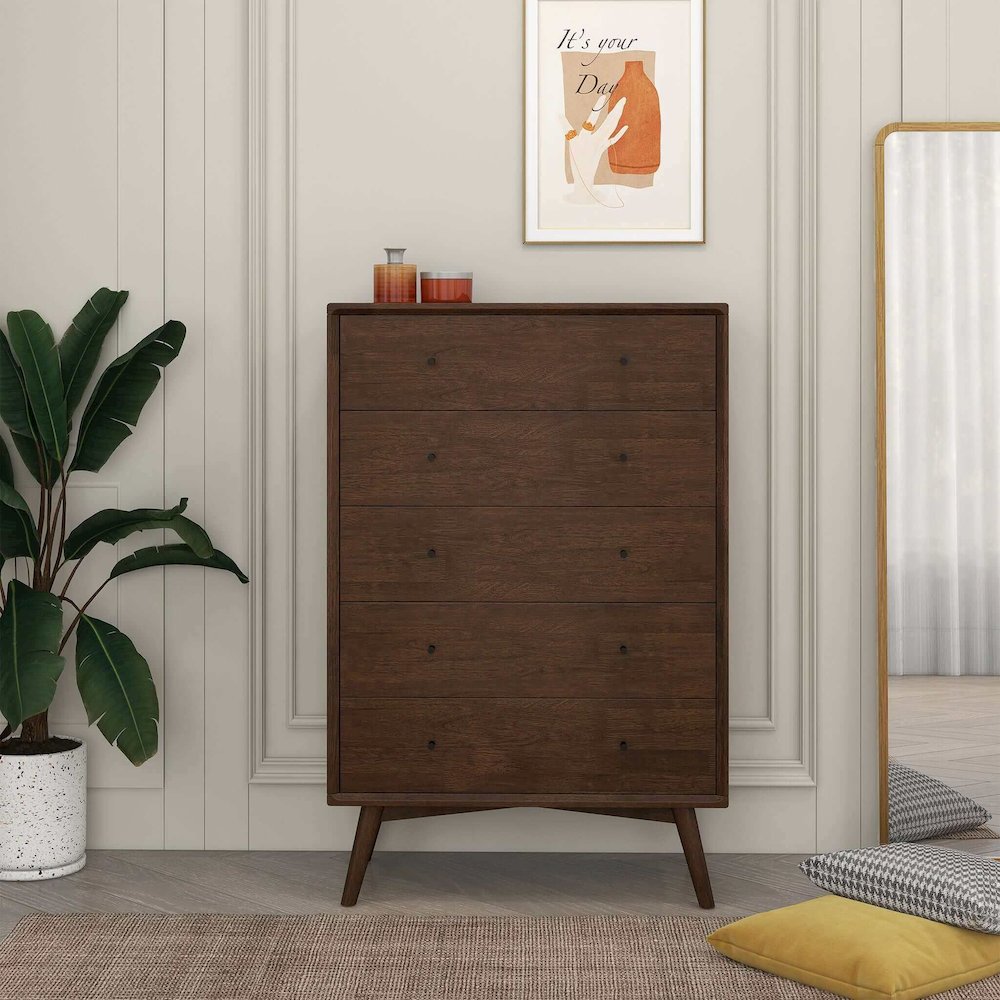 Caroline Mid Century Modern Solid Wood Dresser. Picture 3