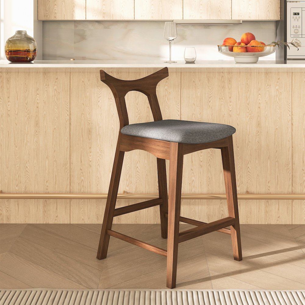 Hester Solid Wood Upholstered Square Counter Chair (Set Of 2). Picture 7