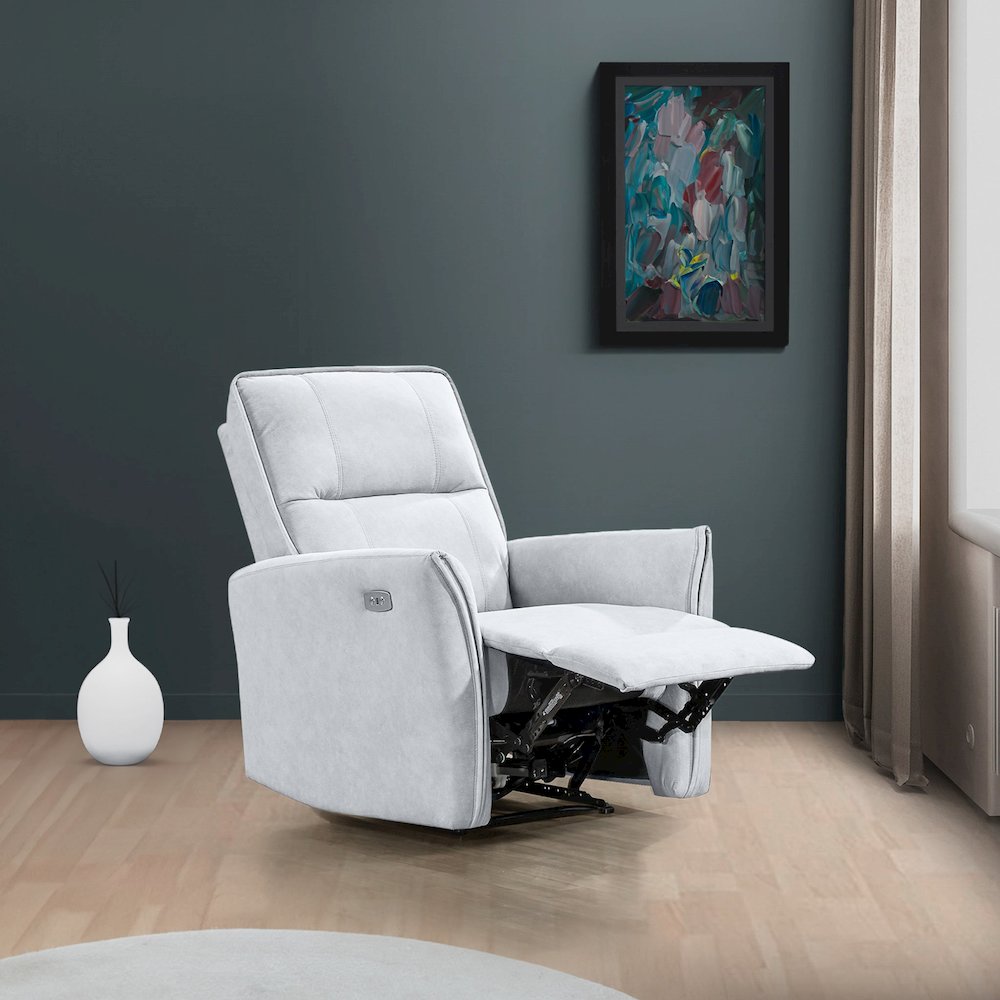Asheville Grey Suede Recliner Chair. Picture 3