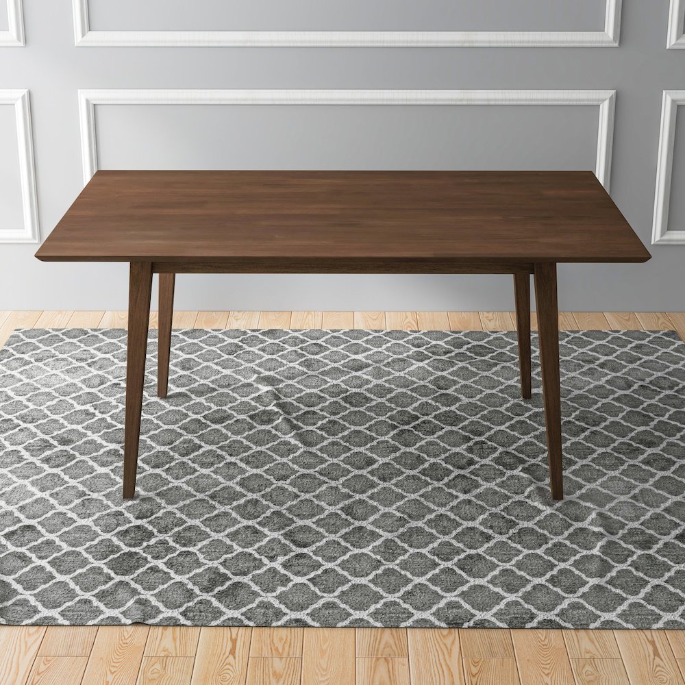 Mary Modern Style Solid Wood Rectangular Dining Kitchen Table 63". Picture 3