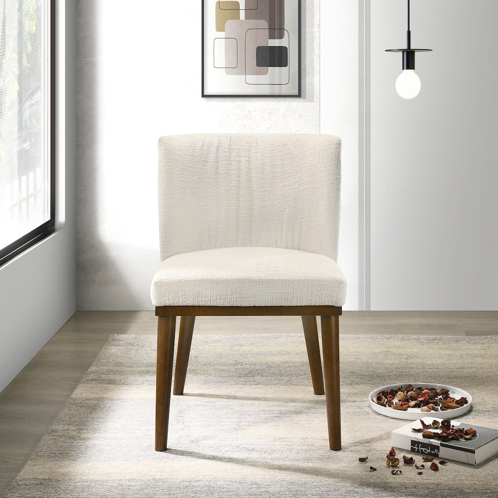 Daley White Fabric Dining Chair (Set Of 2). Picture 2