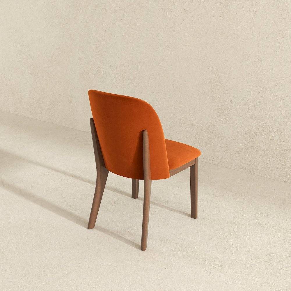 Kaitlyn  Burnt Orange Velvet Dining Chair (Set Of 2). Picture 5