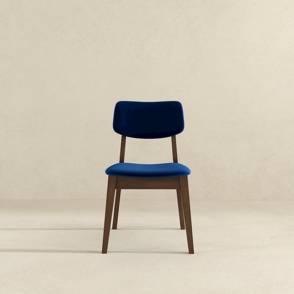 Carlos Blue Velvet Solid Back Side Chair (Set Of 2). Picture 3
