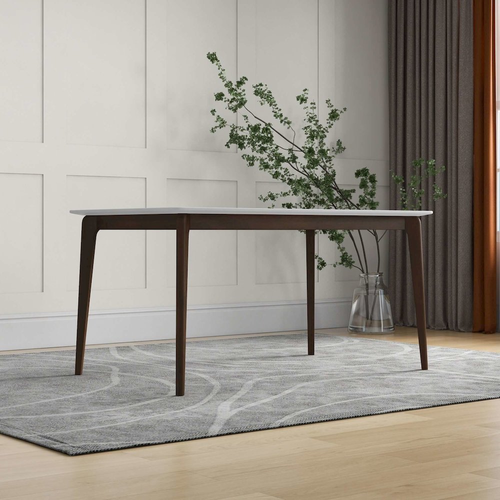 Lindsey Solid Wood White Top Dining Table. Picture 4