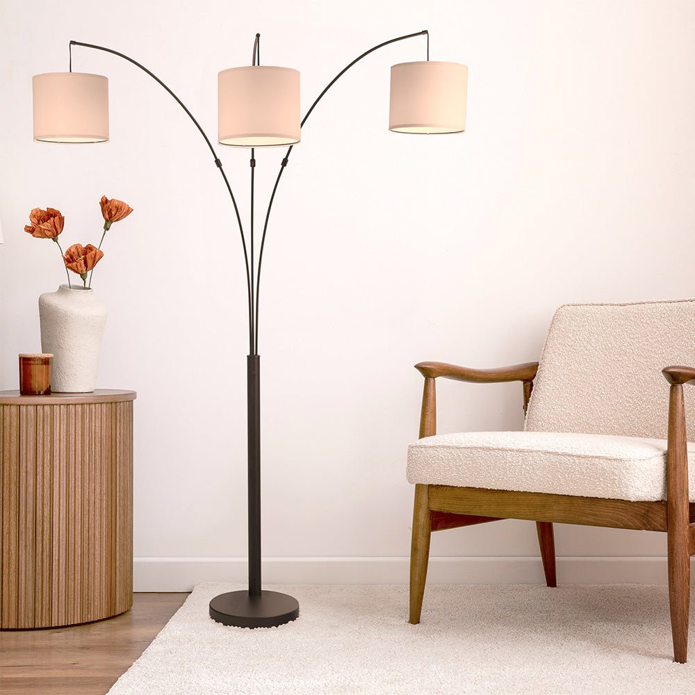 Royal 3-Arm Metal Arc Floor Lamp. Picture 5