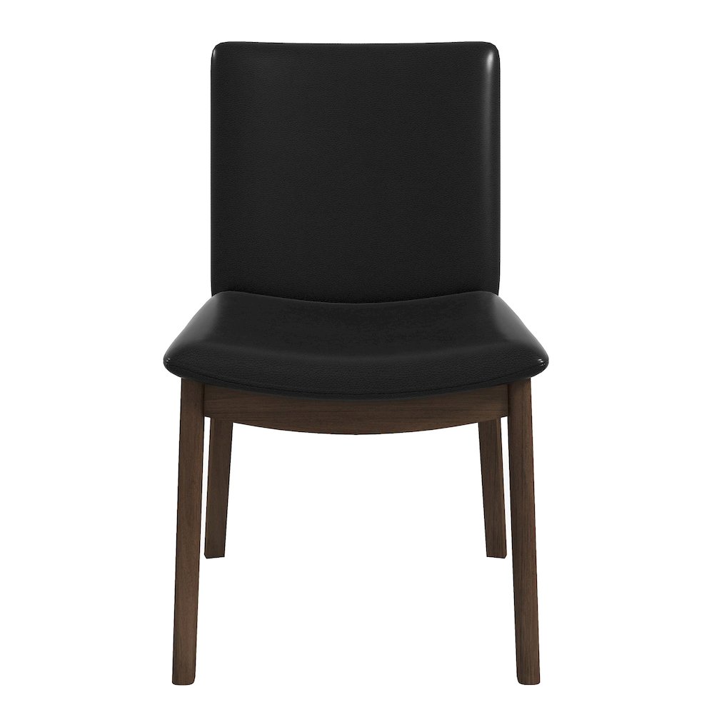 Laura  Black PU Solid Wood Dining Chair (Set Of 2). Picture 1