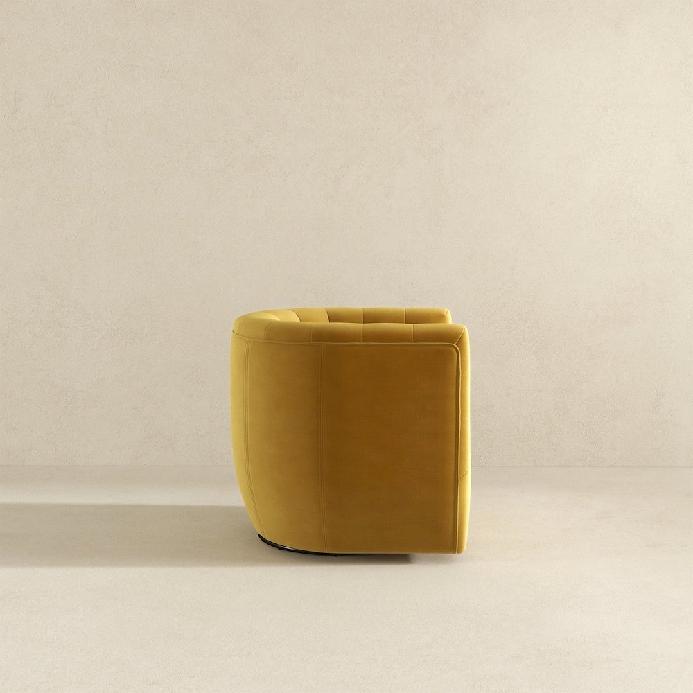 Delaney Gold Velvet Swivel Chair. Picture 7