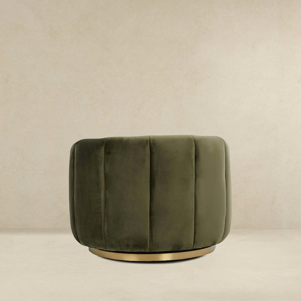 Cosey Green Velvet Swivel Chair. Picture 6