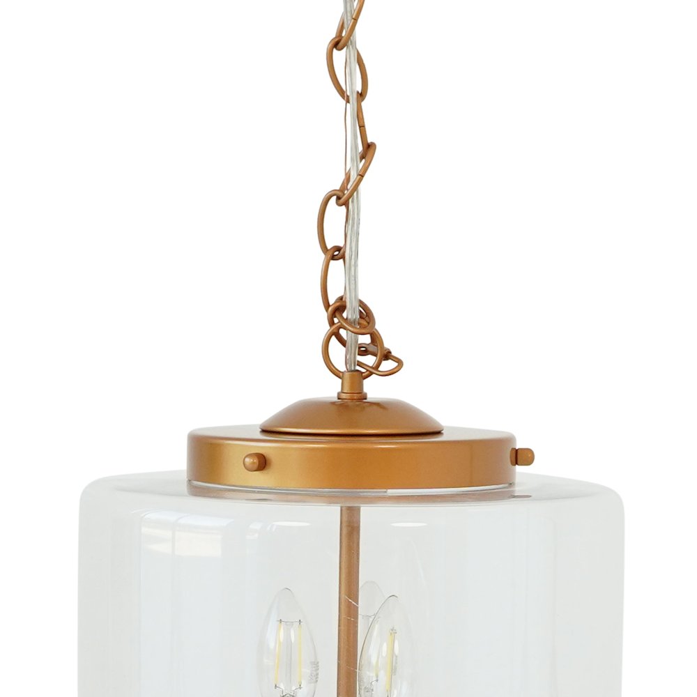 Delphi Pendant Lamp - Coarse Gold and Clear Glass. Picture 3