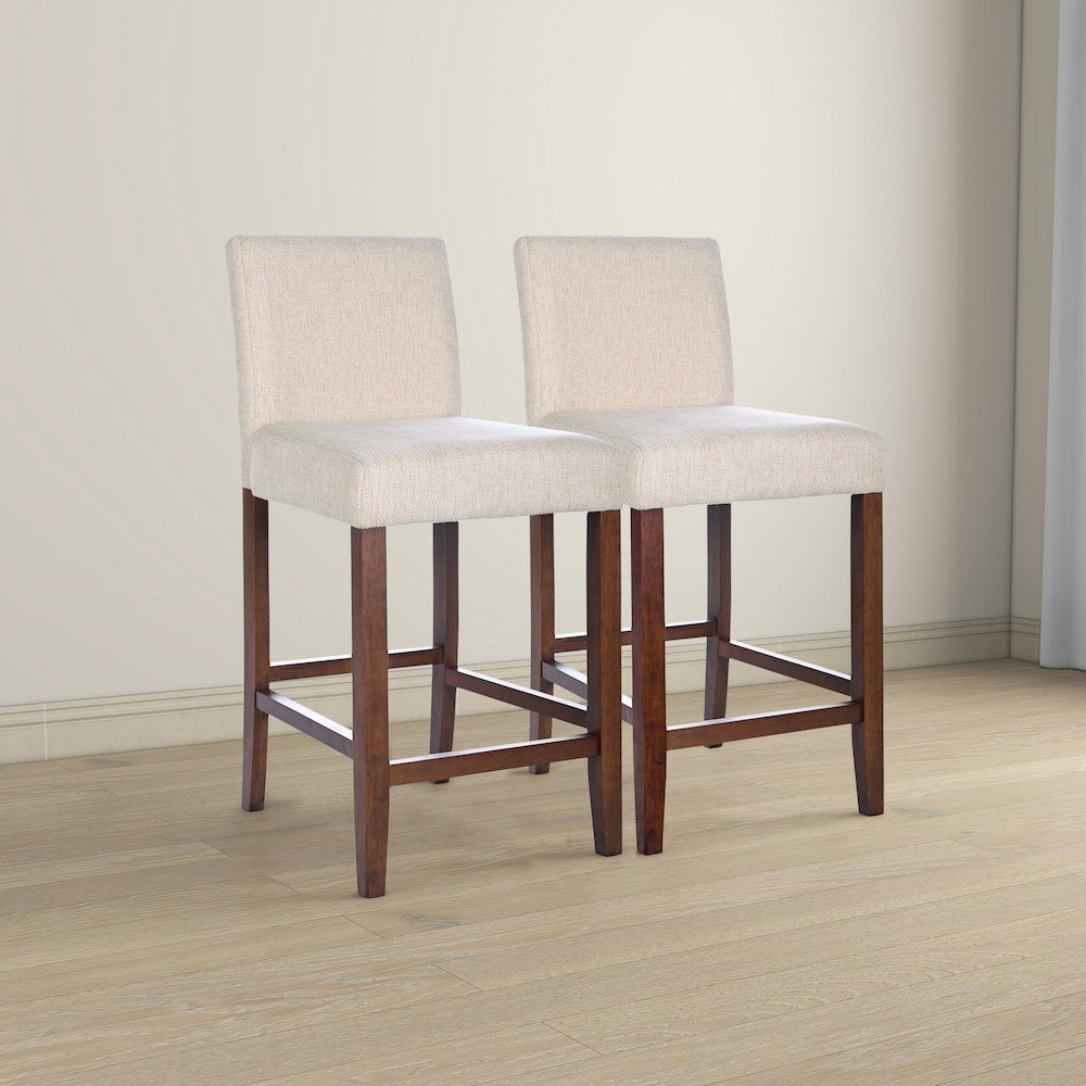 Dorian Beige Fabric Counter Chair (Set of 2). Picture 3