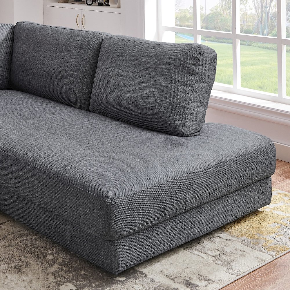 Glander Grey Fabric Right-Facing Sectional Sofa. Picture 6